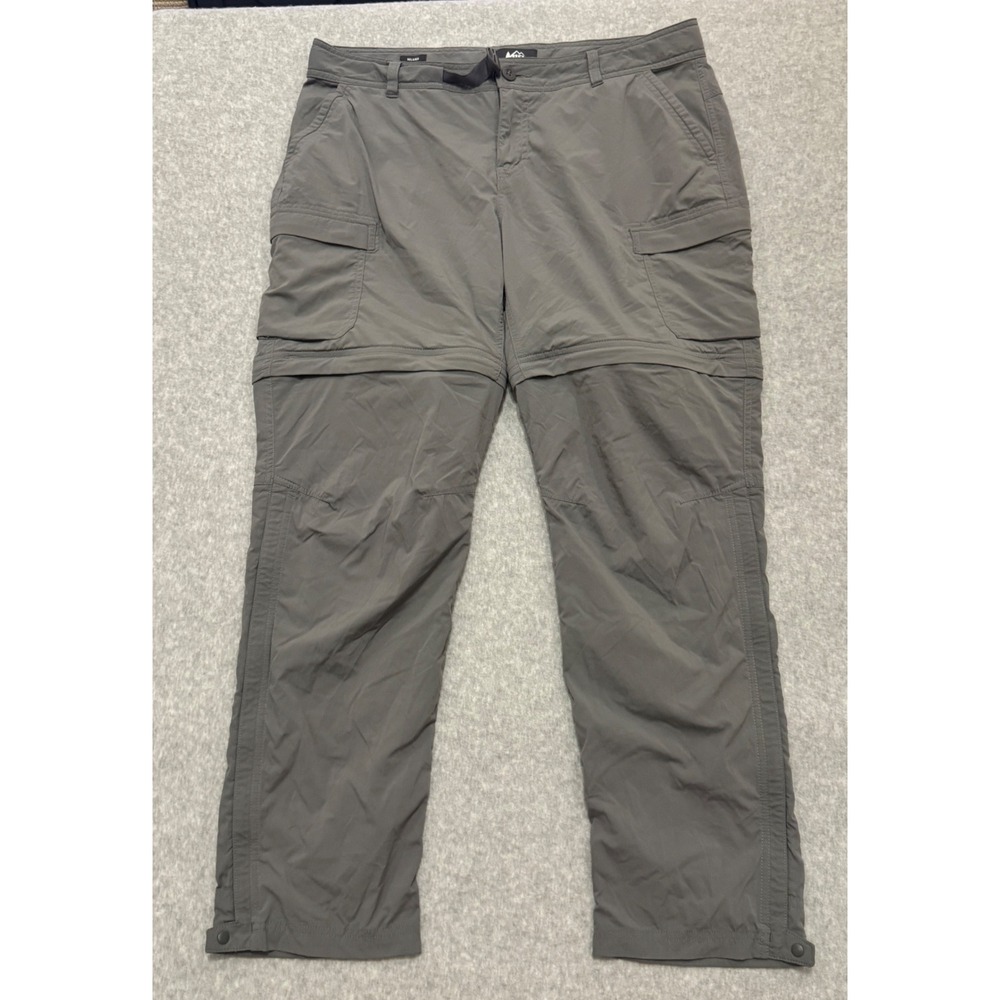 REI Co-op Sahara Gray Convertible Cargo Hiking Pants Womens Relaxed Fit 14P